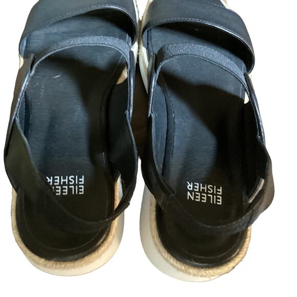 Eileen fisher Dash leather Sandals size 7 1/2 wedge heel - Picture 8 of 12